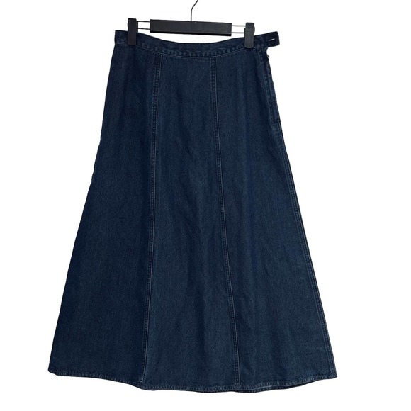 L.L. Bean Dresses & Skirts - L.L. Bean Women's Maxi Skirt 4 Regular Denim Bell Modest NO Slits Side Zip
